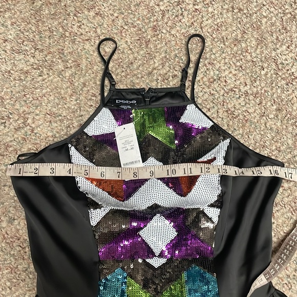 Bebe sequin satin halter - Picture 4 of 8